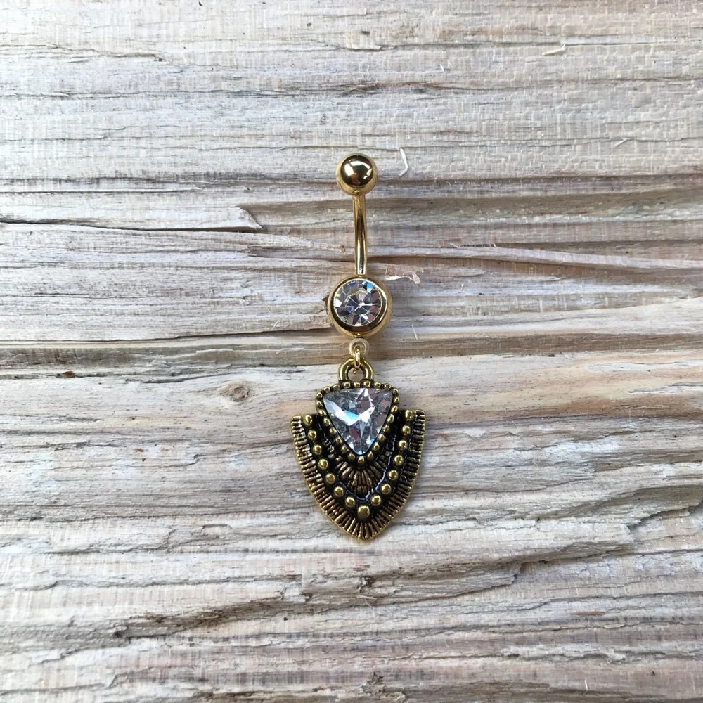 Antique Gold Arrowhead Belly Button‎ Ring